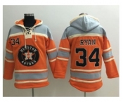 Houston Astros #34 Nolan Ryan Orange Sawyer Hooded Sweatshirt MLB Hoodie