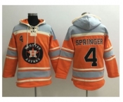 Houston Astros #4 George Springer Orange Sawyer Hooded Sweatshirt MLB Hoodie