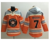 Houston Astros #7 Craig Biggio Orange Sawyer Hooded Sweatshirt MLB Hoodie