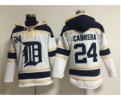 MLB detroit tigers #24 cabrera white jerseys[pullover hooded sweatshirt]