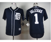 Men Detroit Tigers #1 Jose Iglesias Navy Blue 2016 Official Cool Base Jersey