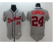 Men Detroit Tigers #24 Miguel Cabrera Gray Stars & Stripes 2016 Independence Day Flex Base Jersey