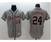 Men Detroit Tigers #24 Miguel Cabrera Majestic Gray Flexbase Authentic Collection Player Jersey
