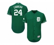 Men Detroit Tigers #24 Miguel Cabrera Majestic Green Flexbase Authentic Collection Player Jersey
