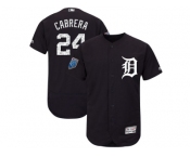 Men Detroit Tigers #24 Miguel Cabrera Majestic Navy 2018 Spring Training Flex Base Player Jersey