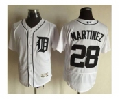 Men Detroit Tigers #28 J. D. Martinez Majestic White Flexbase Authentic Collection Player Jersey