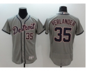 Men Detroit Tigers #35 Justin Verlander Majestic Gray Flexbase Authentic Collection Player Jersey