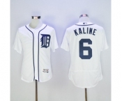 Men Detroit Tigers #6 Al Kaline Majestic White Flexbase Authentic Collection Player Jersey