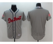 Men Detroit Tigers Blank Majestic Gray 2016 Independence Day Stars & Stripes Flex Base Team Jersey