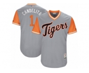 Men's 2017 Little League World Series Tigers Jose Iglesias #1 Candelita Gray Jersey