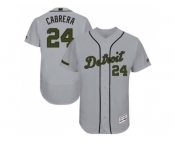 Men's Detroit Tigers #24 Miguel Cabrera Grey Flexbase Authentic Collection Memorial Day Stitched MLB Jersey