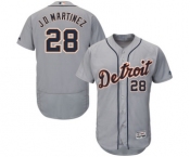 Men's Detroit Tigers #28 JD Martinez Majestic Gray Flexbase Authentic Collection Player Jersey