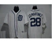 Men's Detroit Tigers #28 JD Martinez White Official Cool Base Player Jersey