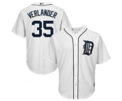 Men's Detroit Tigers #35 Justin Verlander Majestic White Cool Base Player Jersey