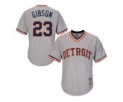 Men's Majestic Detroit Tigers #23 Kirk Gibson Authentic Grey Cooperstown MLB Jersey