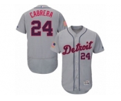 Men's Majestic Detroit Tigers #24 Miguel Cabrera Grey Fashion Stars & Stripes Flex Base MLB Jersey