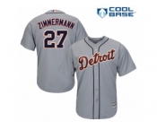 Men's Majestic Detroit Tigers #27 Jordan Zimmermann Authentic Grey Road Cool Base MLB Jersey
