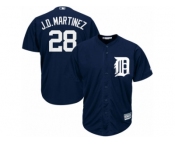 Men's Majestic Detroit Tigers #28 J. D. Martinez Replica Navy Blue Cool Base MLB Jersey