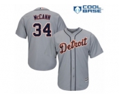 Men's Majestic Detroit Tigers #34 James McCann Replica Grey Road Cool Base MLB Jersey