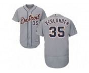 Men's Majestic Detroit Tigers #35 Justin Verlander Grey Flexbase Authentic Collection MLB Jersey