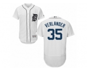 Men's Majestic Detroit Tigers #35 Justin Verlander White Flexbase Authentic Collection MLB Jersey
