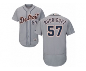 Men's Majestic Detroit Tigers #57 Francisco Rodriguez Grey Flexbase Authentic Collection MLB Jersey