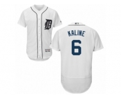 Men's Majestic Detroit Tigers #6 Al Kaline White Flexbase Authentic Collection MLB Jersey