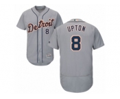 Men's Majestic Detroit Tigers #8 Justin Upton Grey Flexbase Authentic Collection MLB Jersey