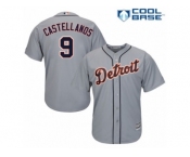 Men's Majestic Detroit Tigers #9 Nick Castellanos Authentic Grey Road Cool Base MLB Jersey