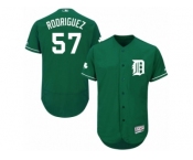 en's Majestic Detroit Tigers #57 Francisco Rodriguez Green Celtic Flexbase Authentic Collection MLB Jersey
