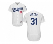 Los Angeles Dodgers #31 Mike Piazza White Flexbase Authentic Collection Stitched Baseball Jersey