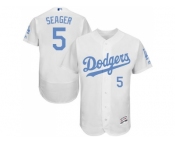 Los Angeles Dodgers #5 Corey Seager White Flexbase Authentic Collection 2016 Father's Day Stitched Baseball Jersey