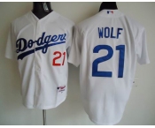 mlb jerseys los angeles dodgers #21 manny wolf white W