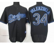 mlb jerseys los angeles dodgers #34 valenzuela black fashion
