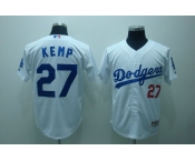 mlb los angeles dodgers #27 kemp white