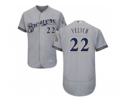 Men Milwaukee Brewers #22 Christian Yelich Grey Flexbase Authentic Collection Stitched MLB Jersey