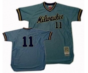 mlb milwaukee brewers #11 gary sheffield m&n blue