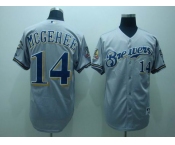 mlb milwaukee brewers #14 mcgehee grey(40th patch)