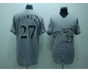 mlb milwaukee brewers #27 gomez grey(40th patch cool base)