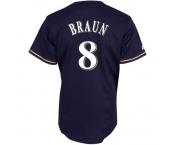 mlb milwaukee brewers #8 braun blue(cool base)