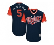 Men's 2017 Little League World Series Twins Eduardo Escobar #5 El De La Pica Navy Jersey