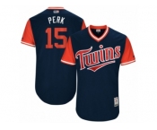 Men's 2017 Little League World Series Twins Glen Perkins #15 Perk Navy Jersey