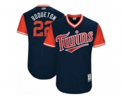 Men's 2017 Little League World Series Twins Miguel Sano #22 Boqueton Navy Jersey