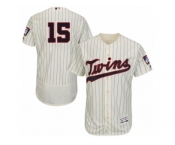 Men's Majestic Minnesota Twins #15 Glen Perkins Cream Flexbase Authentic Collection MLB Jersey