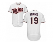 Men's Majestic Minnesota Twins #19 Kennys Vargas White Flexbase Authentic Collection MLB Jersey
