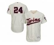 Men's Majestic Minnesota Twins #24 Trevor Plouffe Cream Flexbase Authentic Collection MLB Jersey