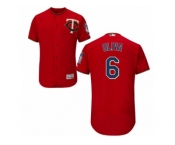 Men's Majestic Minnesota Twins #6 Tony Oliva Scarlet Flexbase Authentic Collection MLB Jersey