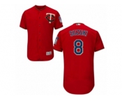 Men's Majestic Minnesota Twins #8 Kurt Suzuki Scarlet Flexbase Authentic Collection MLB Jersey