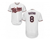 Men's Majestic Minnesota Twins #8 Kurt Suzuki White Flexbase Authentic Collection MLB Jersey