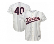 Minnesota Twins #40 Bartolo Colon Replica Cream Alternate Cool Base MLB Jersey